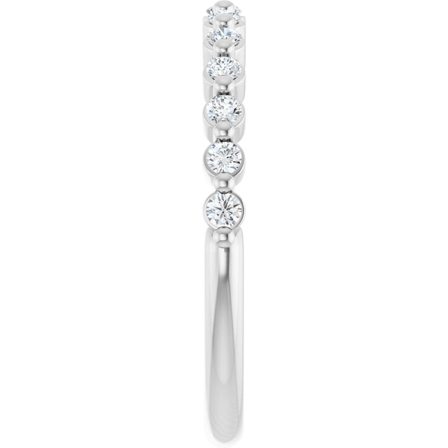 10K Gold Round Lab-Grown Diamond Shared-Prong Anniversary Band – 1/5–5/8 CTW - White Gold - view 4