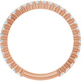 14K Gold Round Lab-Grown Diamond Shared-Prong Anniversary Band – 1.5 mm Stones (1/2 CTW) - Rose Gold - view 2