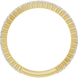 14K Gold Round Lab-Grown Diamond Shared-Prong Anniversary Band – 1.3 mm Stones - Yellow Gold - view 2