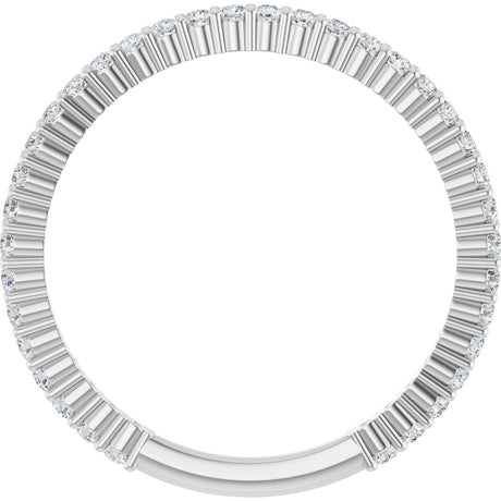 Platinum Round Lab-Grown Diamond Shared-Prong Anniversary Band – 1.3 mm Stones - view 2