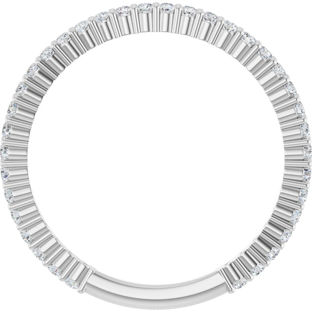 Platinum Round Lab-Grown Diamond Shared-Prong Anniversary Band – 1.3 mm Stones - view 2