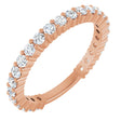 14K Gold Round Lab-Grown Diamond Shared-Prong Anniversary Band – 2 mm Stones (3/4 CTW) - Rose Gold