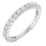 Platinum Round Natural Diamond Shared-Prong Anniversary Band – 2 mm Stones