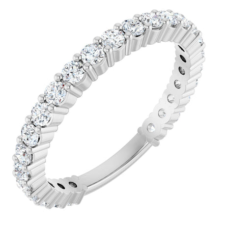 Platinum Round Natural Diamond Shared-Prong Anniversary Band – 2 mm Stones