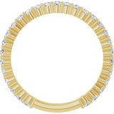 14K Gold Round Lab-Grown Diamond Shared-Prong Anniversary Band – 1.7 mm Stones (1/2 CTW) - Yellow Gold - view 2