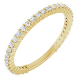 14K Gold Round Lab-Grown Diamond Shared-Prong Anniversary Band – 1.3 mm Stones - Yellow Gold