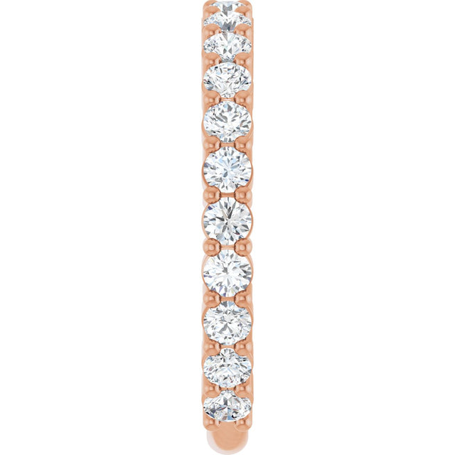 14K Gold Round Natural Diamond Shared-Prong Anniversary Band – 2.25 mm Stones - Rose Gold - view 4