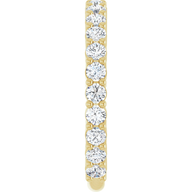 14K Gold Round Lab-Grown Diamond Shared-Prong Anniversary Band – 2.25 mm Stones (1 CTW) - Yellow Gold - view 4