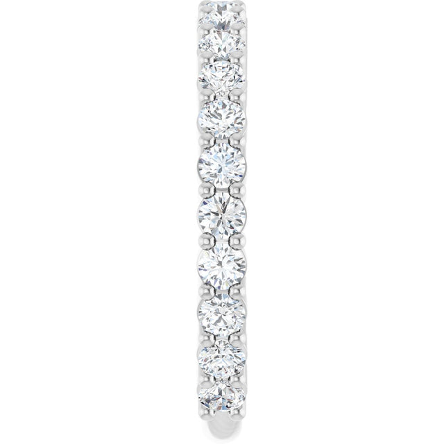 14K Gold Round Natural Diamond Shared-Prong Anniversary Band – 2.25 mm Stones - White Gold - view 4