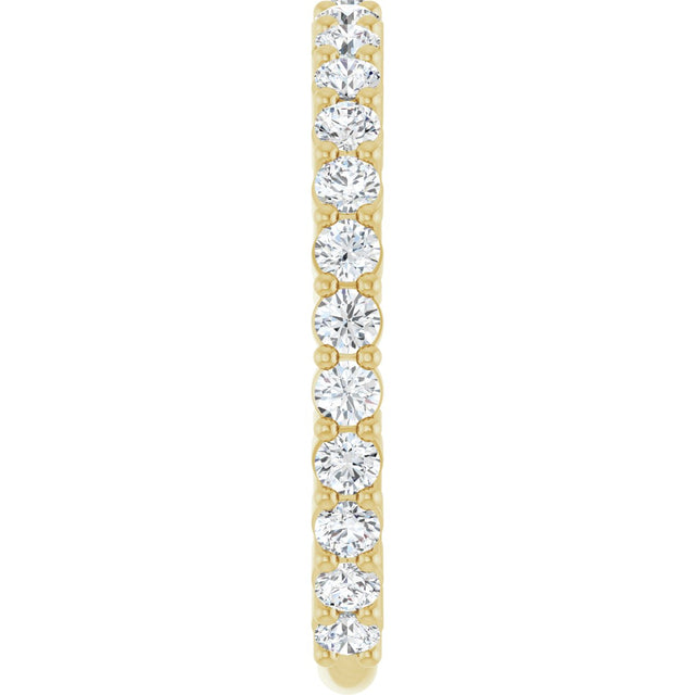 14K Gold Round Natural Diamond Shared-Prong Anniversary Band – 2 mm Stones - Yellow Gold - view 4