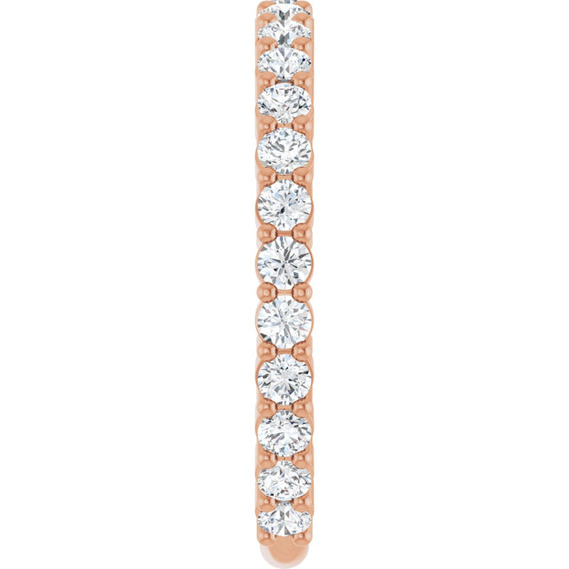 14K Gold Round Natural Diamond Shared-Prong Anniversary Band – 2 mm Stones - Rose Gold - view 4