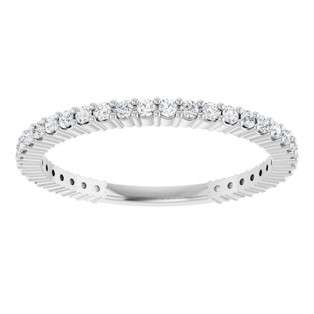 Platinum Round Lab-Grown Diamond Shared-Prong Anniversary Band – 1.3 mm Stones - view 3
