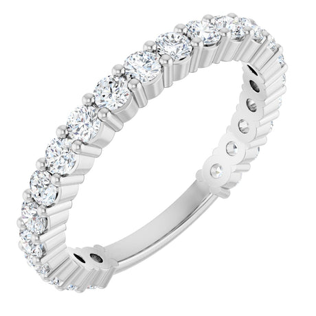 Platinum Round Lab-Grown Diamond Shared-Prong Anniversary Band – 2.25 mm Stones (1 CTW)