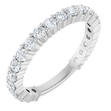 Platinum Round Natural Diamond Shared-Prong Anniversary Band – 2.25 mm Stones