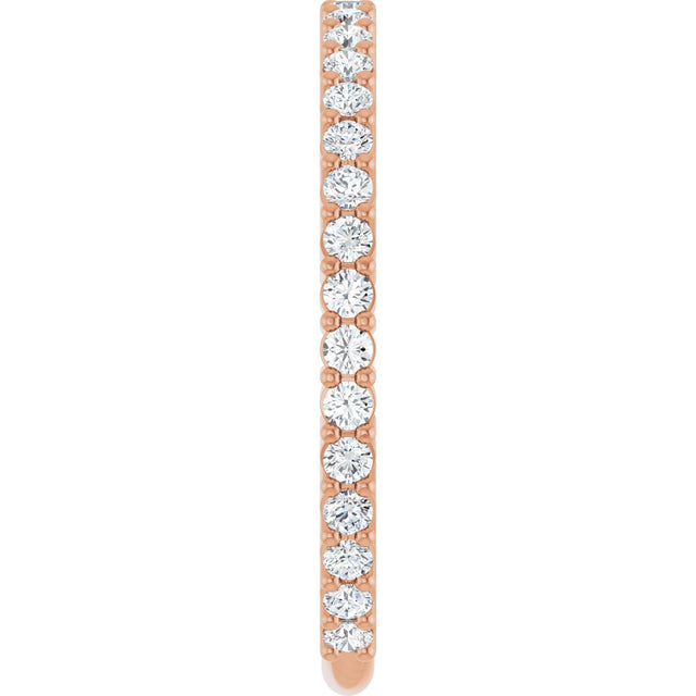 14K Gold Round Natural Diamond Shared-Prong Anniversary Band – 1.5 mm Stones - Rose Gold - view 4