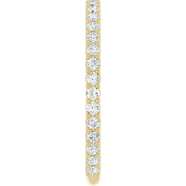 14K Gold Round Natural Diamond Shared-Prong Anniversary Band – 1.5 mm Stones - Yellow Gold - view 4