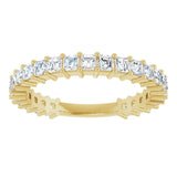 14K Gold Asscher Lab-Grown Diamond Shared-Prong Anniversary Band – 2x2 mm Stones - Yellow Gold - view 3