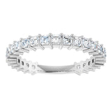 14K Gold Asscher Lab-Grown Diamond Shared-Prong Anniversary Band – 2x2 mm Stones - White Gold - view 3