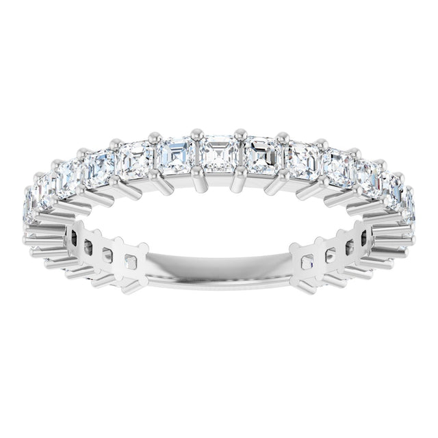 Platinum Asscher Lab-Grown Diamond Shared-Prong Anniversary Band – 2x2 mm Stones - view 3