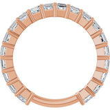 14K Gold Asscher Lab-Grown Diamond Shared-Prong Anniversary Band – 2.6x2.6 mm Stones - Rose Gold - view 2