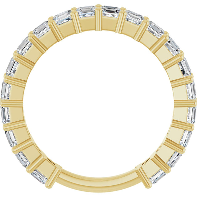 14K Gold Asscher Lab-Grown Diamond Shared-Prong Anniversary Band – 2.6x2.6 mm Stones - Yellow Gold - view 2