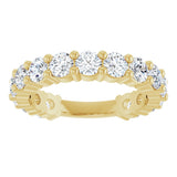 14K Gold Round Lab-Grown Diamond Shared-Prong Anniversary Band – 3.5 mm Stones (2 3/8 CTW) - Yellow Gold - view 3