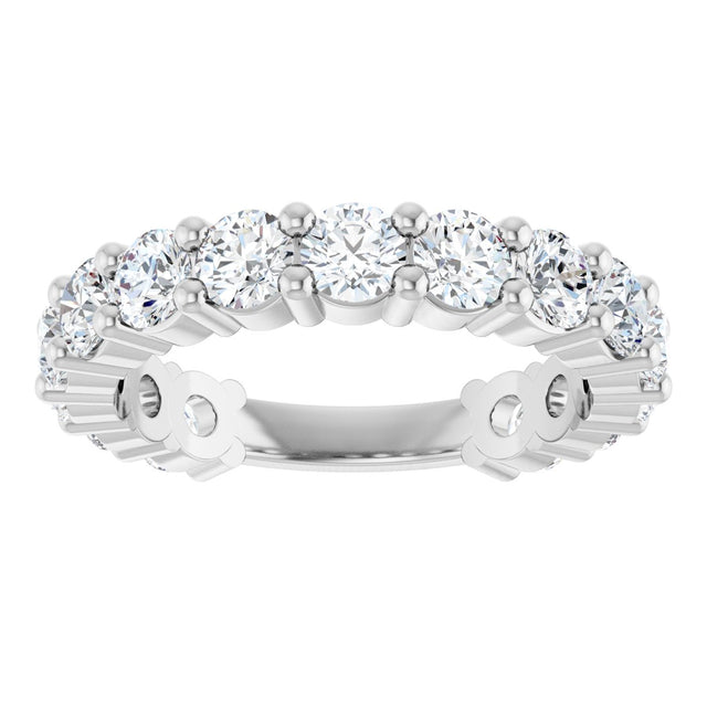 Platinum Round Lab-Grown Diamond Shared-Prong Anniversary Band – 3.5 mm Stones (2 3/8 CTW) - view 3