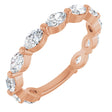 14K Gold Marquise Lab-Grown Diamond Shared-Prong Anniversary Band – 4.5x2.5 mm Stones - Rose Gold