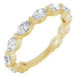 14K Gold Marquise Lab-Grown Diamond Shared-Prong Anniversary Band – 4.5x2.5 mm Stones - Yellow Gold