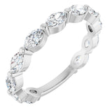 14K Gold Marquise Lab-Grown Diamond Shared-Prong Anniversary Band – 4.5x2.5 mm Stones - White Gold