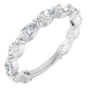 Platinum Marquise Lab-Grown Diamond Shared-Prong Anniversary Band – 4.5x2.5 mm Stones