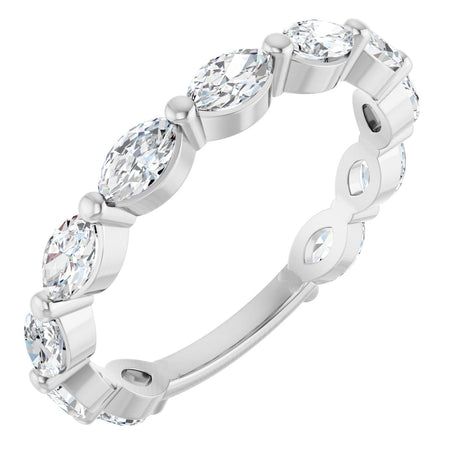 Platinum Marquise Lab-Grown Diamond Shared-Prong Anniversary Band – 4.5x2.5 mm Stones