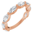 14K Gold Marquise Lab-Grown Diamond Shared-Prong Anniversary Band – 6x3 mm Stones - Rose Gold