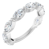 Platinum Marquise Lab-Grown Diamond Shared-Prong Anniversary Band – 6x3 mm Stones