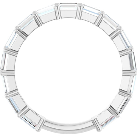 Platinum Straight Baguette Lab-Grown Diamond Shared-Prong Anniversary Band – 3.5x2 mm Stones - view 2