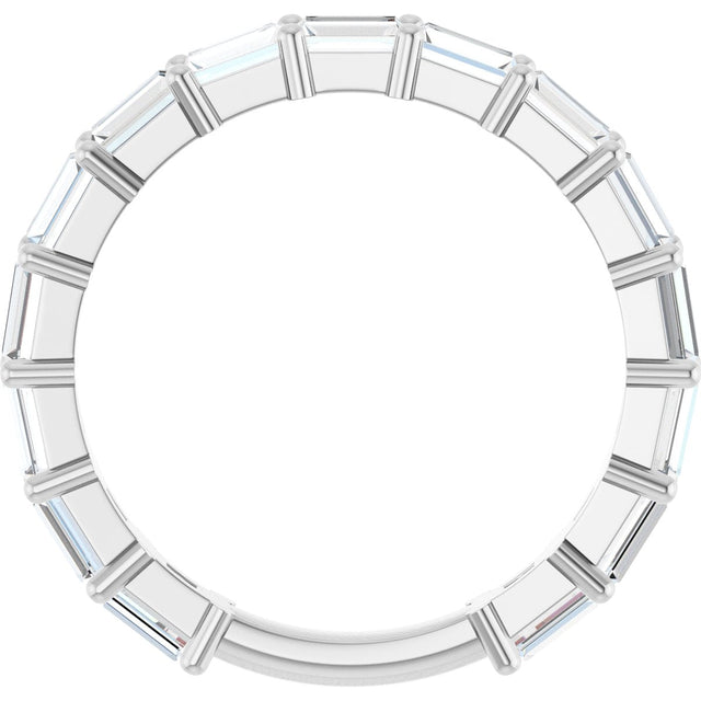 Platinum Straight Baguette Lab-Grown Diamond Shared-Prong Anniversary Band – 3.5x2 mm Stones - view 2