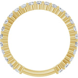14K Gold Round Natural Diamond Shared-Prong Anniversary Band – 2 mm Stones - Yellow Gold - view 2