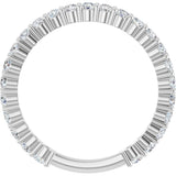 Platinum Round Natural Diamond Shared-Prong Anniversary Band – 2 mm Stones - view 2