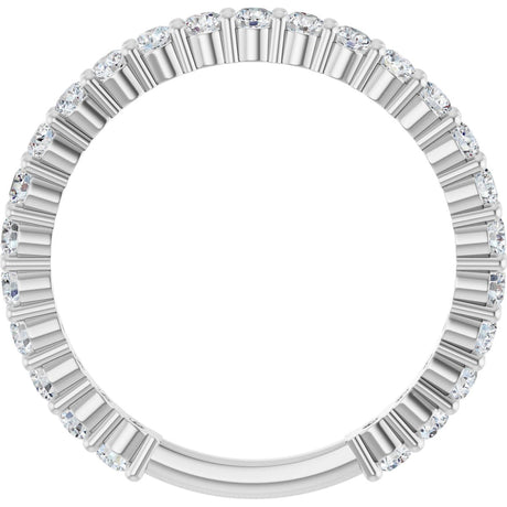 Platinum Round Natural Diamond Shared-Prong Anniversary Band – 2 mm Stones - view 2