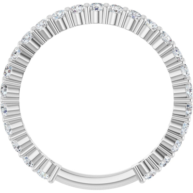 Platinum Round Natural Diamond Shared-Prong Anniversary Band – 2 mm Stones - view 2
