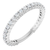 14K Gold Round Natural Diamond Shared-Prong Anniversary Band – 1.7 mm Stones - White Gold