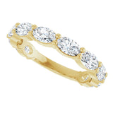 14K Gold Oval Lab-Grown Diamond Shared-Prong Anniversary Band – 5x3 mm Stones (1 9/10 CTW) - Yellow Gold - view 5