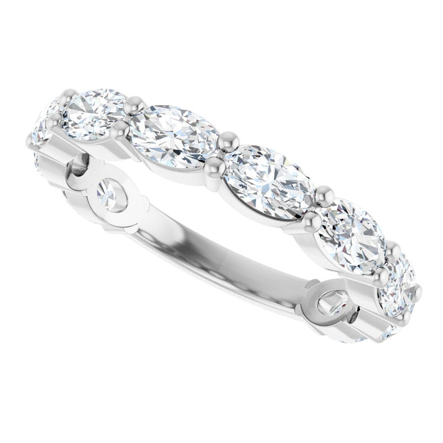 Platinum Oval Natural Diamond Shared-Prong Anniversary Band – 2 1/2–3 1/3 CTW - view 5