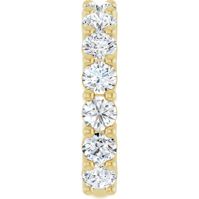 14K Gold Round Lab-Grown Diamond Shared-Prong Anniversary Band – 3.8 mm Stones (2 9/10 CTW) - Yellow Gold - view 4