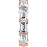 14K Gold Emerald Lab-Grown Diamond Shared-Prong Anniversary Band – 6x4 mm Stones - Rose Gold - view 4