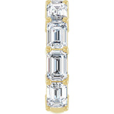 14K Gold Emerald Lab-Grown Diamond Shared-Prong Anniversary Band – 6x4 mm Stones - Yellow Gold - view 4