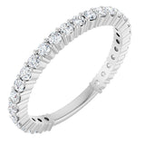 14K Gold Round Lab-Grown Diamond Shared-Prong Anniversary Band – 1.75 mm Stones (1/2 CTW) - White Gold