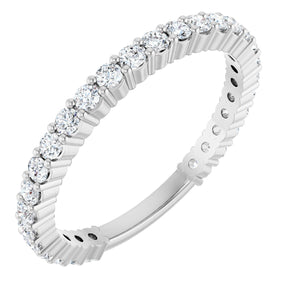 Platinum Round Lab-Grown Diamond Shared-Prong Anniversary Band – 1.75 mm Stones (1/2 CTW)
