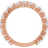 14K Gold Round Lab-Grown Diamond Shared-Prong Anniversary Band – 3 mm Stones (1 3/4 CTW) - Rose Gold - view 2