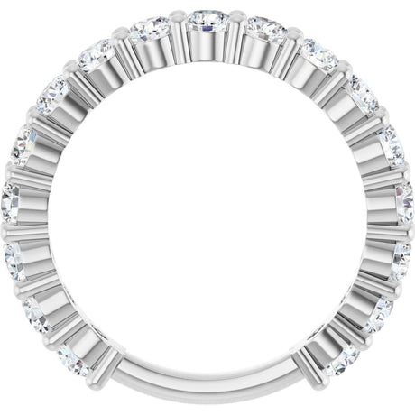Platinum Round Lab-Grown Diamond Shared-Prong Anniversary Band – 3 mm Stones (1 3/4 CTW) - view 2
